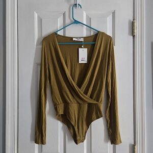 Double Zero Mustard Long Sleeve Bodysuit